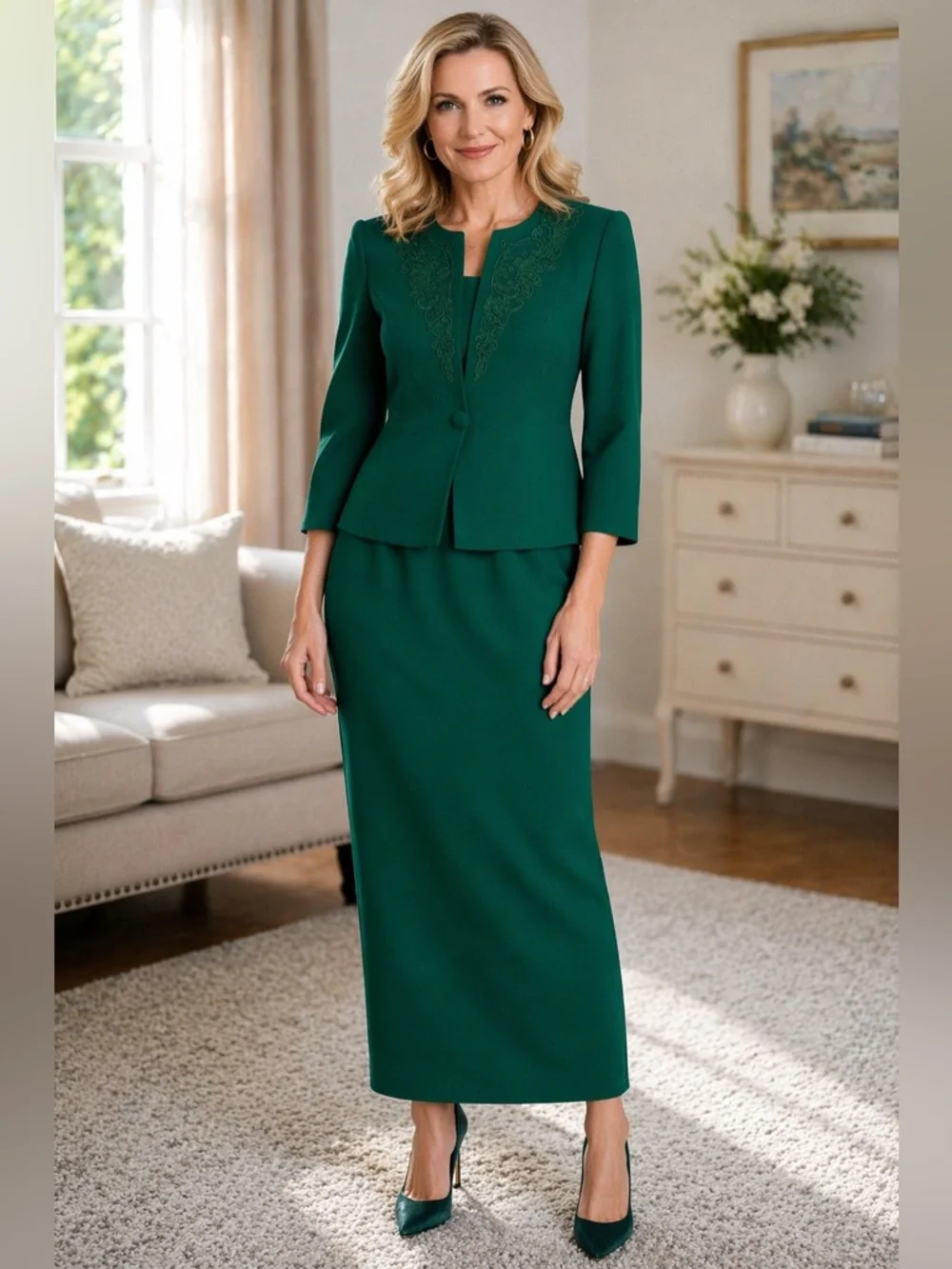 Plaza South Elegant Emerald Green Women's set